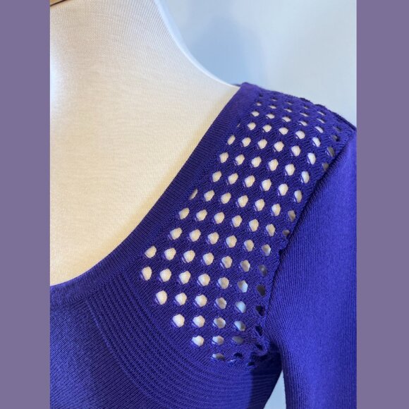 Versace Purple Scoop Neck Wool Sweater - Size 42 - Picture 9 of 13